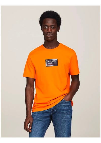 Tommy Hilfiger Erkek Sıfır Yaka T-shirt Turuncu