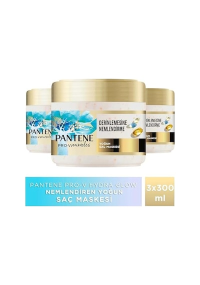 Pantene Pro-v Miracles Hydra Glow Nemlendirici Maske Kuru Saçlar İçin 300 Ml 3lü Paket
