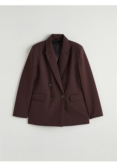 Lcw Everyday Bordo Kruvaze Yaka Kadın Blazer Ceket