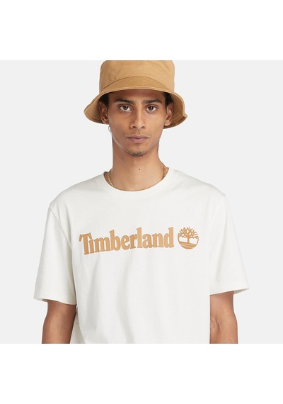 Timberland Tımberland Linear Logo Short Sleeve Tee Tb0a5upqcm91-vıntage Whıte Beyaz