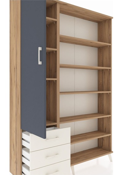 Arges Dolap 9 Raflı 3 Çekmeceli 3 Kapaklı 132x30x195 Çam-antr... Çam Arges Dolap 9 Raflı 3 Çekmeceli 3 Kapaklı 132x30x195 Çam-antr... Çam