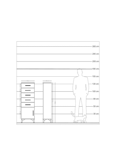 Arges Dolap 5 Çekmeceli Tek Kapaklı 44x30x134 Çam-çam Çam