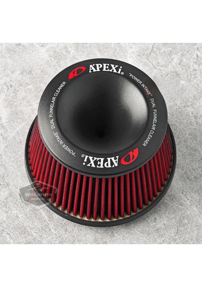 Apexi Universal Performans Ve Ses Arttırıcı Aparatlı Açık Hava Filtresi Seti +6 Hp Dual Funnel Kırmızı 76 Mm