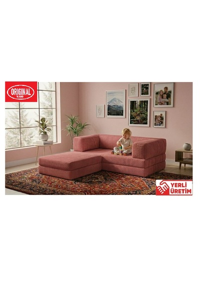 Herev 180x180 Cm 50 Dns Modüler Köşe Koltuk Fitilli Kadife Kumaş, Yatak Olabilen, Modern Tasarım Şark Köşe Pembe Herev 180x180 Cm 50 Dns Modüler Köşe Koltuk Fitilli Kadife Kumaş, Yatak Olabilen, Modern Tasarım Şark Köşe Pembe