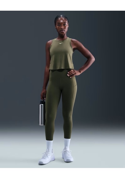 Nike Fn3241-222 One Kadın Yüksek Belli 7/8 Tayt Cepli - Yeşil