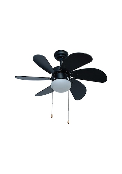 Vanti 60w E27 6 Kanatlı Avizeli Siyah Ahşap Tavan Vantilatörü Kcf279