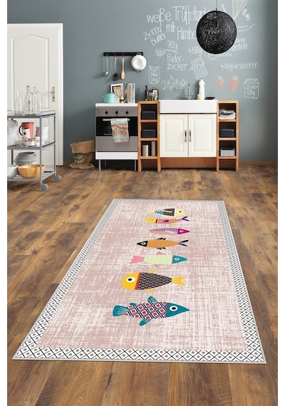 West Home Dijital Baskılı Yıkanabilir Kaymaz Taban Mutfak Halısı Wh 342 Rose