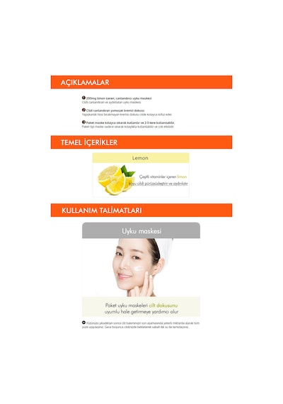 Missha Canlandırıcı Limon Özlü Uyku Maskesi 10ml Pure Source Pocket Pack Lemon