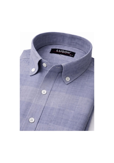 Lugon Klasik Regular Fit Uzun Kol Erkek Gömlek 7608 Koyu Gri