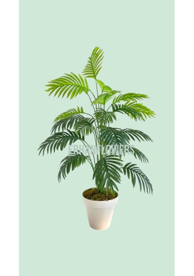 Yapay 18 Dallı Areka Ağacı 80 Cm Palmiye 1.kalite Islak Doku Yeşil