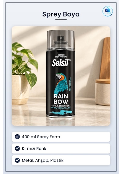 Kırmızı Sprey Boya 400 Ml Hızlı Kuruyan Metal Ahşap Plastik Yüzey