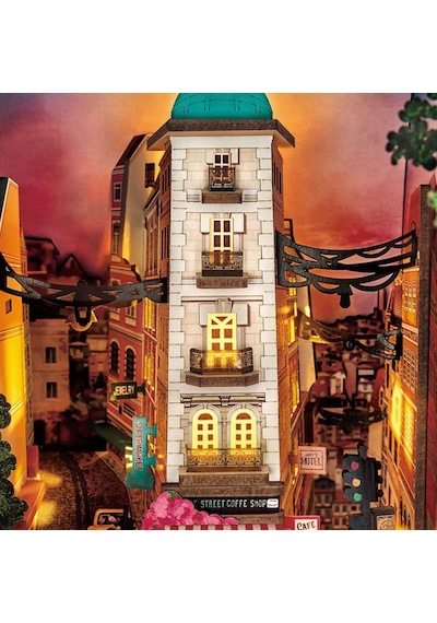 Rolife Tgb13 Street Scene Kitap Köşesi Book Nook Dıy Minyatür Maket Model Seti Mini Dollhouse 3d Model Kit Detaylı Dekoratif Hobi Seti 3d Puzzle Tiny House