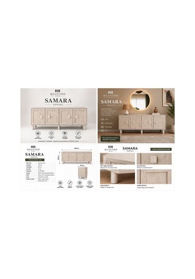 Samara Konsol Meşe Krem