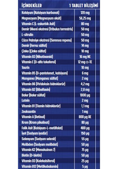 Senkavit Men's Multivitamin Ve Multimineral Complex 180 Tablet