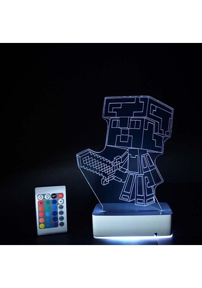 Özel Tasarım Minecraft 3D Led Lamba