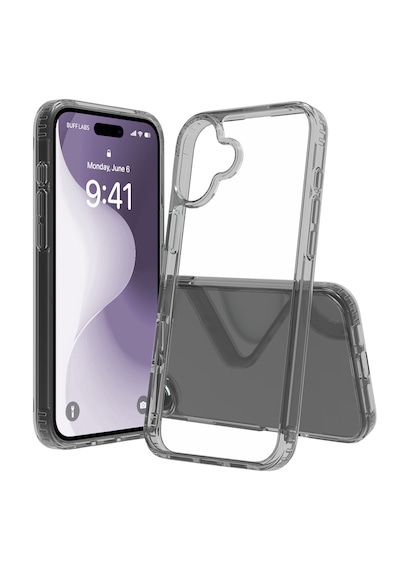 Apple Uyumlu iPhone Buff 16 Plus Air Hybrid Şeffaf Kılıf Smoke Black