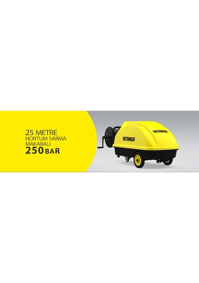 Rotowash HK 2500  10 hp  250 Bar  Tetikli Makaralı Yıkama Makinesi  10 Hp 250 Bar 25 METRE HORTUMLU