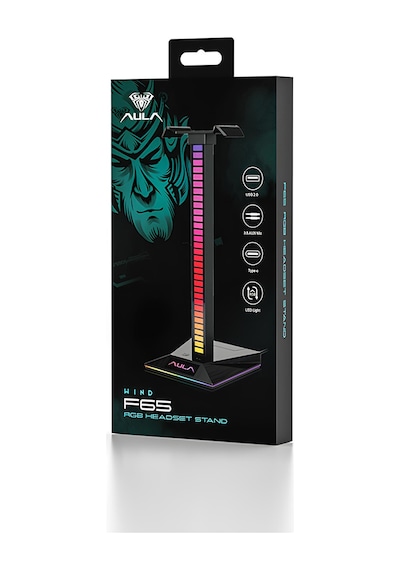 Aula F65 Aux Type-c Ve Usb-a Hub RGB Kulaklık Standı