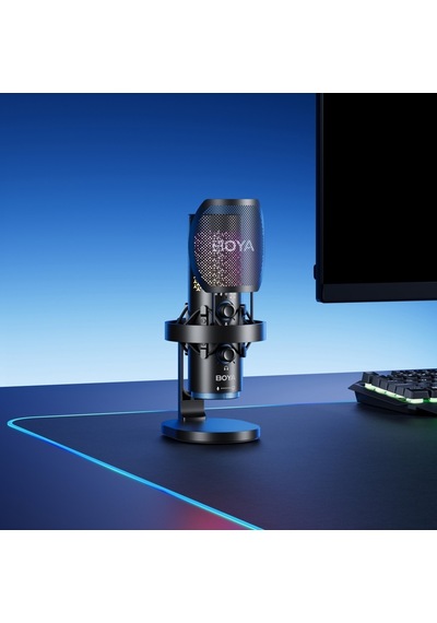 Boya K5 - Boya K5 Kablosuz Bağlantılı Rgb Aydınlatmalı Usb Condenser Mikrofon
