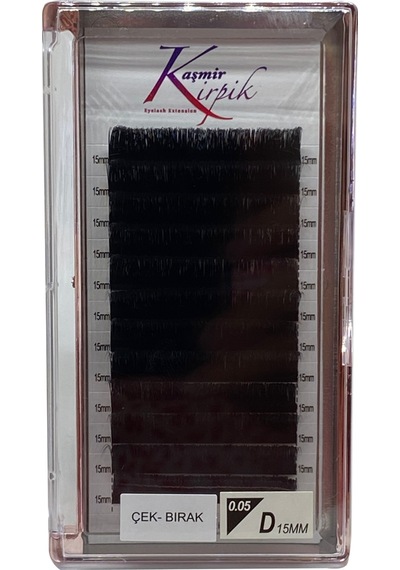 Kaşmir Kirpik Çek Bırak D Kıvrım 0.05 MM 15 Numara Tek Boy Kirpik