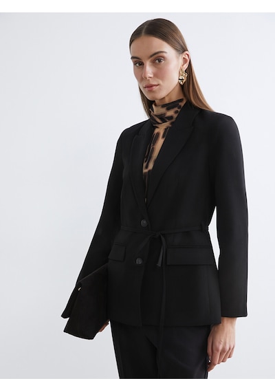 Lcw Everyday Siyah Beli Kuşaklı Kadın Blazer Ceket