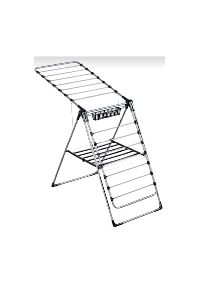 Pratiksan Home Metal Gri Sepetli Kurutmalık Çamaşır Askılığı Metal Gri