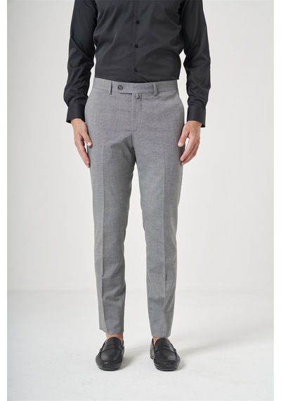 İmza Füme Yan Cep Filafil Desen Slim Fit Esnek Pantolon 1003260152