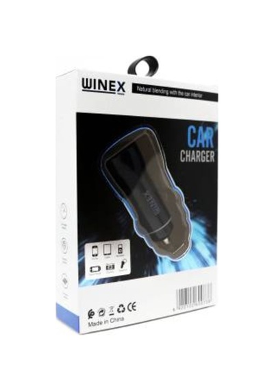 Winex W001 Usba Çift Çıkışlı 3.1A Araç Şarj Aleti Siyah