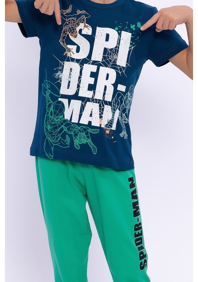 Spiderman Lisanslı Uzay Mavisi Erkek Çocuk Pijama Takımı 5274-28972 Mavi