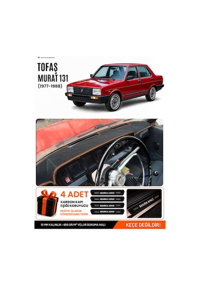 Tofaş Murat 131 1977-1988 Uyumlu Torpido Örtüsü, Torpido Kılıfı - Siyah-kahverengi - Tf005