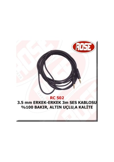 3 5 Mm Erkek Erkek 3 Metre Ses Kablosu