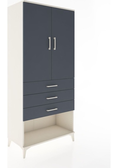 Hyperion Dolap Tek Raflı 3 Çekmeceli Tek Askılı 88x44x195 Aytaşı-antrasit Aytası