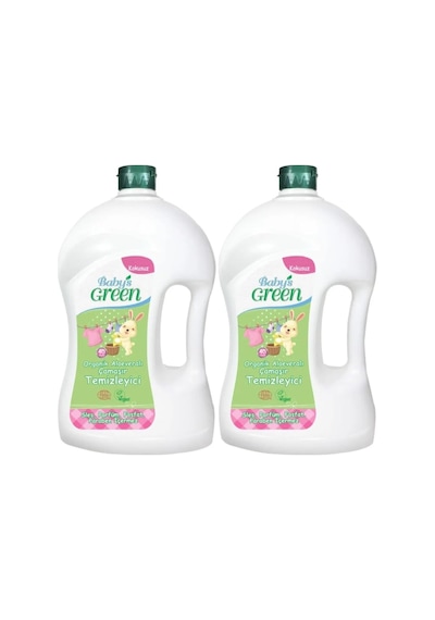 2'li Set Baby's Green Organik Aloeveralı Bebek Çamaşır Temizleyici Kokusuz 1500 Ml X 2 Adet 80 Yıkama