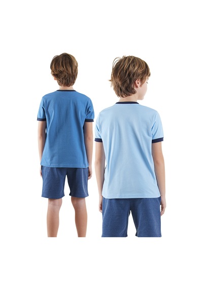 Denokids Rawr Erkek Çocuk 2'li T-shirt Takım Renkli Çok Renkli