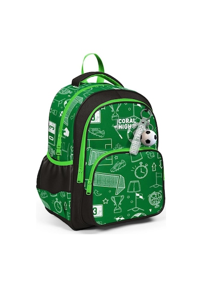 Coral High Kids Yeşil Futbol Desenli 3'lü Okul Çanta Seti Set0133247 Çok Renkli