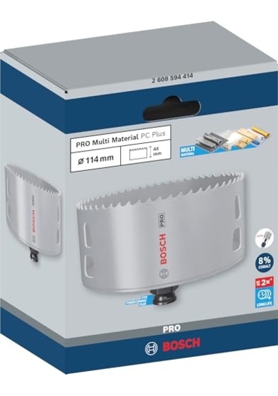Pro Multi Material Power Delik Açma Testeresi Yumuşak Ahşap Alçıpan Ø 114 Mm Professional Aksesuar Döner Matkap V