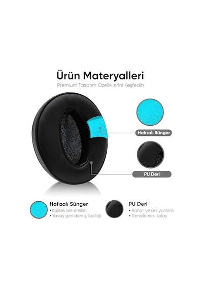 Sennheiser İle Uyumlu Kulaklık Pedi Hd 4.50bt - Hd 4.50btnc - Hd 4.50se - Hd 4.40bt - Hd 4.30g