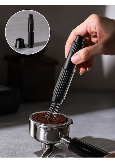 Magnetik İstasyonlu Espresso Makinası Needle Kahve Karıştırma İğnesi Espresso İğnesi Mt264 Siyah