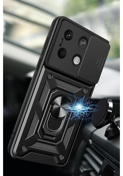 Newface Xiaomi Poco M6 Pro 4g Kılıf Pars Lens Yüzüklü Silikon - Gold Altın