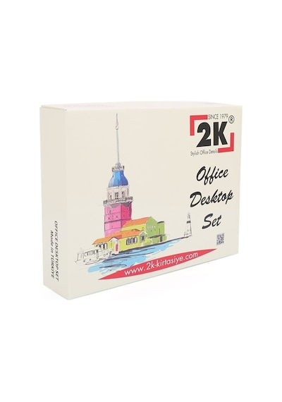 Sümen Takımı Masaüstü Suni Deri Hediyelik Set 8 Parça - Taba