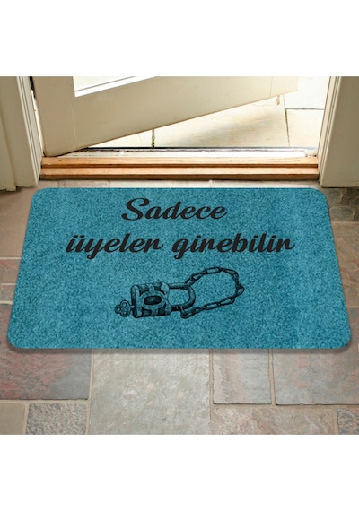 Dijital Baskılı Hoş Geldiniz Yazılı Çiçek Desenli Kapı Önü Paspası İç Ve Dış İçin Yıkanabilir Kaymaz Siyah - Bej