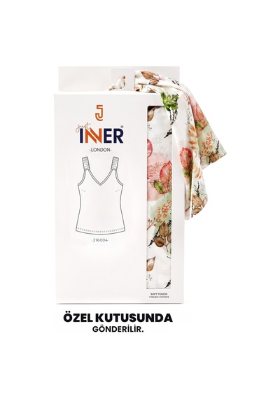 Just Inner Kadın Tekli Viskon Askılı Bluz Atlet Yaprak Desenli V Yakalı Esnek Ve Konforlu 216004 Renkli Just Inner Kadın Tekli Viskon Askılı Bluz Atlet Yaprak Desenli V Yakalı Esnek Ve Konforlu 216004 Renkli