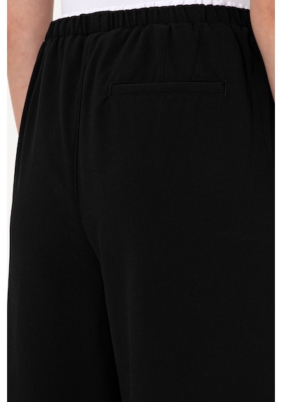 U.S. Polo Assn. Kadın Siyah Bel Detaylı Loose Fit Kanvas Pantolon 50309118-VR046