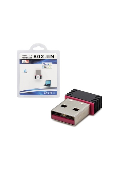 Usb 2.0 Wireless Wi-fi Adaptör 150 Mbps, 802.11n Standart Pc Ve Laptop Uyumlu Kablosuz Ağ Alıcısı Windows 7, Xp, Vista Ve Linux Destekli Güvenli Ve Kolay Kurulum, Siyah/kırmızı