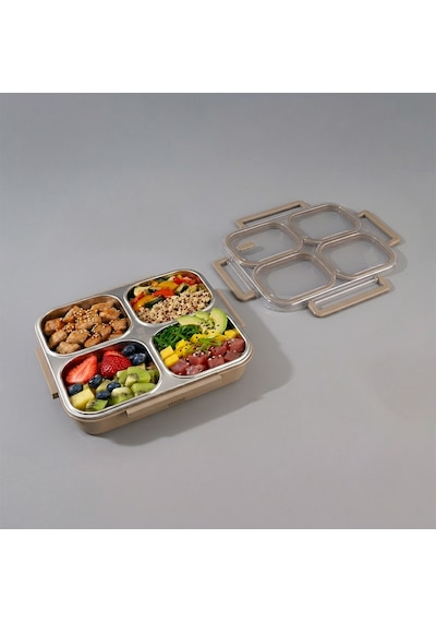 Aryıldız Bento Lunch Box 4 Bölmeli Haki Çok Renkli