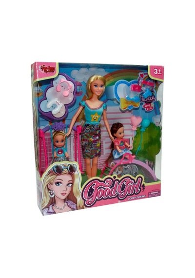 Good Girl Çocuklarla Parkta Oyun Seti - 29 Cm Bebek, Kaydırak, Salıncak Ve Aksesuarlı