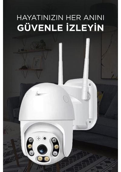 Cmr-12 Beyaz 360 Görüş Hareketli Wi-fi Akıllı Ip Güvenlik Kamerası Dış Mekan Kamerası