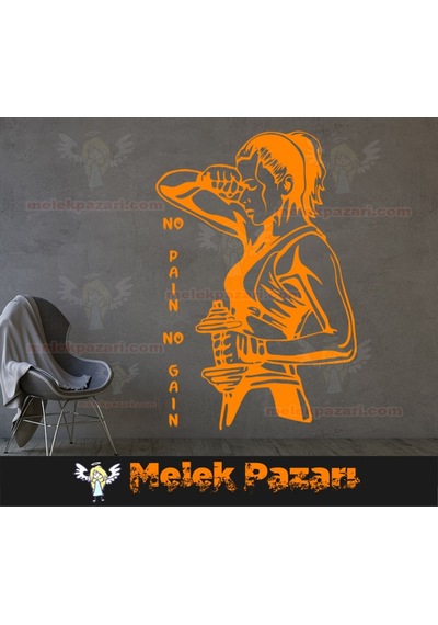 No Pain No Gain Fitnes Spor Salonu Duvar Sticker.