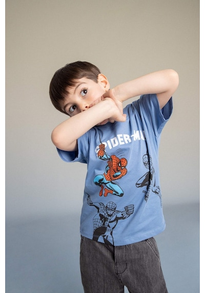 Defacto Marvel Spıderman Tişört Erkek Bebek G9908a526smbe105 Mavi-be105