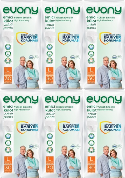 Evony Hasta Bezi Yetişkin Emici Külot L-Büyük Boy 180 Adet
